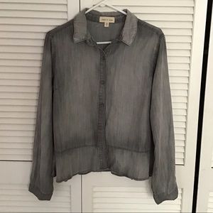 ANTHROPOLOGIE Grey Button Down Top